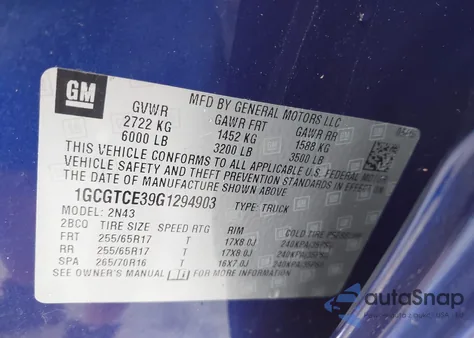 2016 Chevrolet Colorado Lt z USA, uszkodzony, nr VIN 1GCGTCE39G1294903